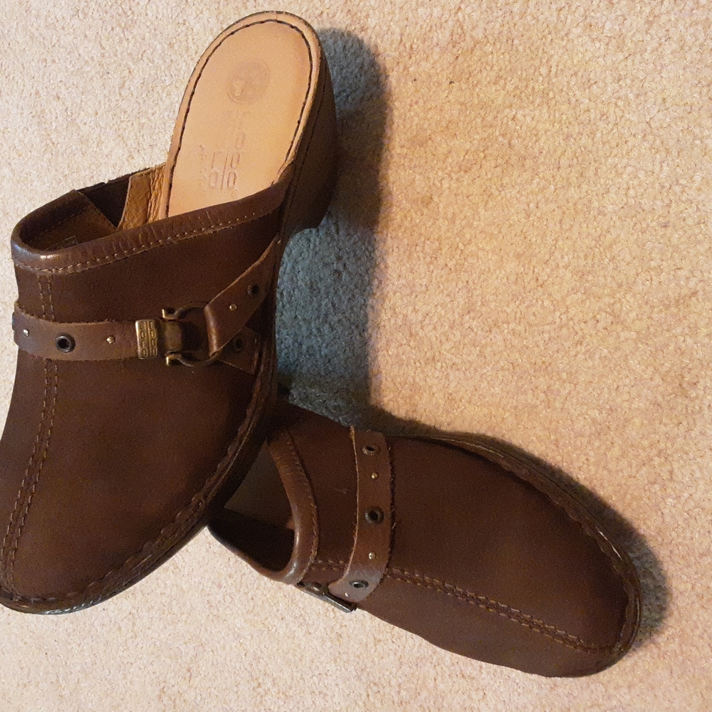 Lobo Solo brown clogs size 10 women bovine leather